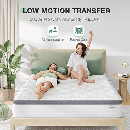 Novilla Full Size Mattress, 12 Inch Hybrid Mattress in A Box, Pocket Innerspring for Motion Isolation, Supportive & Pressure Relief