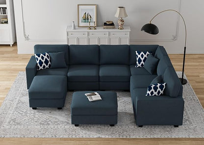 Legend Vansen Modular Sectional Sofa U Shaped Couch with Ottoman Modern Reversible Corner Sectional Couch for Living Room (Charcoal, U Shaped Sofa-3)