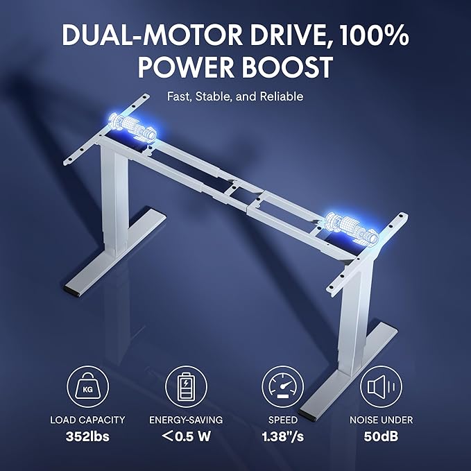 FLEXISPOT CyberX 71 Inch RGB LED Electric Gaming Standing Desk, Dual Motor 3-Stage Adjustable Desk up to 352 lbs, Large Ergonomic Computer Workstation for Gamers, Streamers & Home Studios (White)