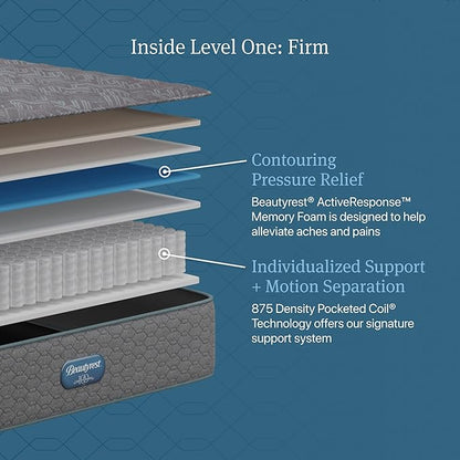 Beautyrest Prime Dream Firm 13" Mattress - King - Durable Pocketed Coil, Support, Pressure Relief, Cooling, Motion Separation; 100 Night Sleep Trial and 10 Year Warranty