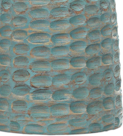 SIMPLIHOME Boyd 13-inch Wide Solid Mango End Table in Teal Wash, Contemporary-Style Accent Table for Living Room, Bedroom, or Family Room, Assembled