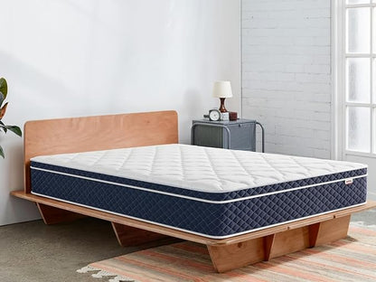 Queen Mattress for Back Pain, 12" Hybrid Mattresses in a Box, Individual Pocket Coils, Medium Firm Feel, CertiPUR-US® Certified Memory Foam, 100-Night Trial, Personalized Support & Pressure Relief