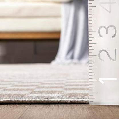 nuLOOM Nikita Faded Geometric Machine Washable Area Rug - 2x6 Machine Washable Runner Rug Contemporary Beige/Tans & Ivories Rugs for Living Room Bedroom Dining Room Entryway Hallway Kitchen