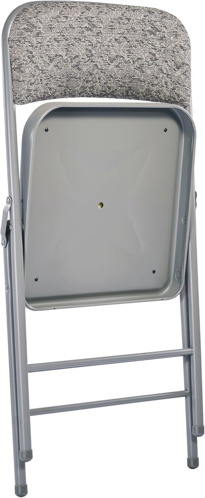 Amazing for less Pack of 4 (Fabric/Vinyl) Steel Frame Metal Foam Padded Folding Chairs (Black, Gray, White)