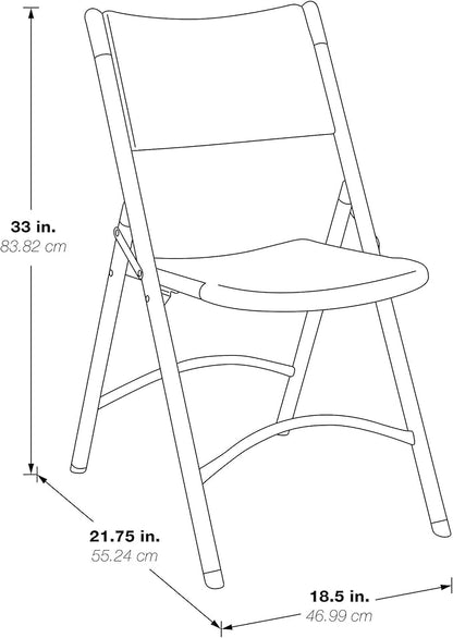 Office Star Resin Furniture for Indoor or Outdoor Use, 4-Piece Set, Folding Chairs Light Grey