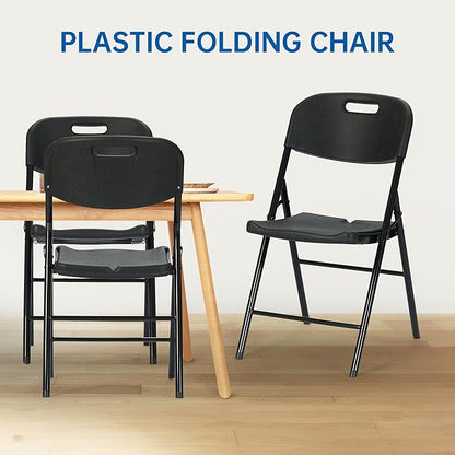 20 Pack Thicker 800 LBS Black Folding Chairs, Commercial Grade Folding Chair, Foldable Chairs for Events