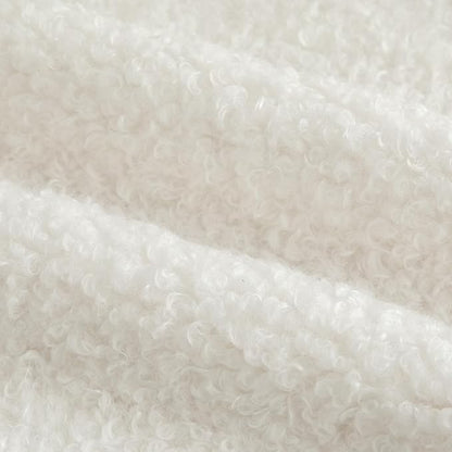 Pack of 2 Curly Teddy Wool Faux Fur Throw Pillow Covers Fuzzy Accent Soft Sherpa Pillowcases Sheepskin Fleece Decorative Cushion Case for Sofa Couch Living Room 16x16 Inch Neutral White