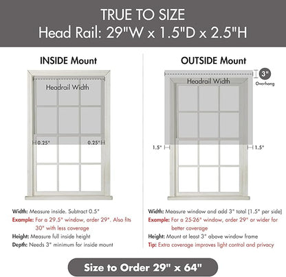 Madison Park Galen Cordless Roman Shade, 29"W x 64"H, Sheen Grey – Room Darkening, Thermal Insulated, Energy Efficient Window Blind with Subtle Sheen Basketweave Fabric for Privacy