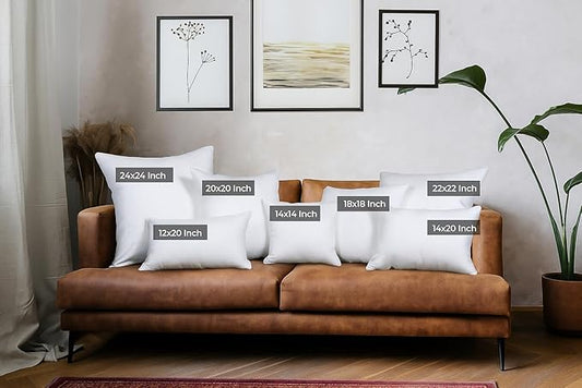 Utopia Bedding Throw Pillows (Set of 4, White), 24 x 24 Inches Pillows for Sofa, Bed and Couch Decorative Stuffer Pillows