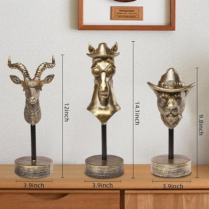 Handcrafted Resin Sculpture -(3 PCS) Modern Home Decor Accent, Trending Living Room & Office Decor, Elegant Tabletop & Shelf Decor for Desk, Bookshelf, Nightstand - Unique Gift Idea