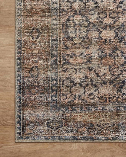 Loloi Amber Lewis Billie Collection, Ink & Salmon 2'-6" x 9'-6" Area Rug – Antique & Distressed Accent Rugs for Living Room, Bedroom, Entryway & Hallway, No Shed High Traffic Area Home Decor Rug