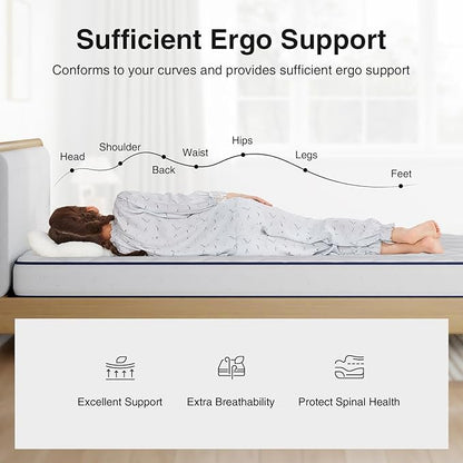 Novilla 8 inch Queen Mattress, Foam and Spring Hybrid Mattress Queen Size with Adaptive Foam for Pressure Relieving & Breathable Comfort, CertiPUR-US Certified-Ideal for Youth & Guest Rooms