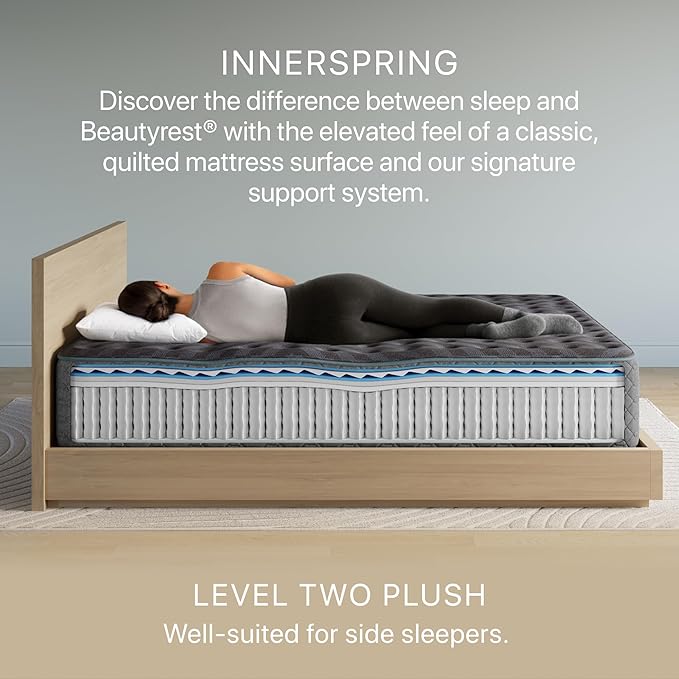 Beautyrest Days End Plush 14" Mattress - Cal King - Cooling Tech, Supportive Durable Pocketed Coils, Pressure Relief, Motion Separation; 100 Night Sleep Trial and 10 Year Warranty