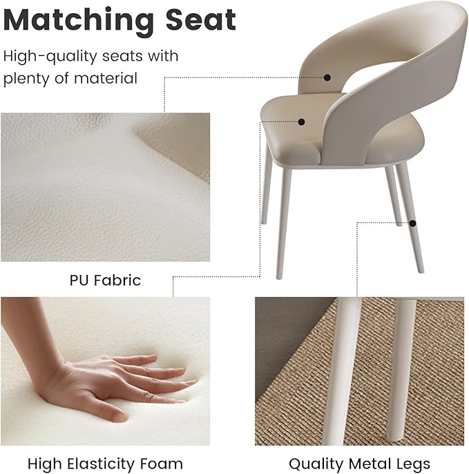 Modern Cream-White Office Desk with Beige Business Chair, Large Computer Table Set, Minimalist and Sturdy Workstation and Workstation, Ideal for Office, Home Office, and Gaming (Desk Only)