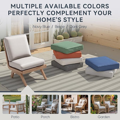 9-Piece Outdoor Patio Cushion Set - Fade & Water Resistant with Removable Olefin Cover, 22x24x4 Inch Memory Foam Cushions for Wicker Sectional Sofa – Beige/Regular