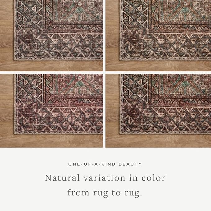Loloi Amber Lewis Billie Collection BIL-04 Aqua/Rust 10'-0" x 14'-0", 0.19" Thick Area Rug