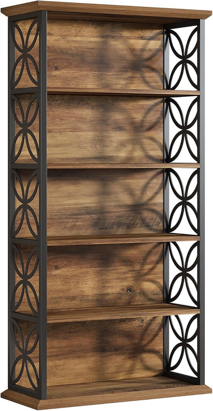 Tribesigns 6-Tier Tall Bookshelf, 71" Industrial Bookcase with Metal Frame, Freestanding Open Storage Shelves for Home Office, Living Room, Bedroom