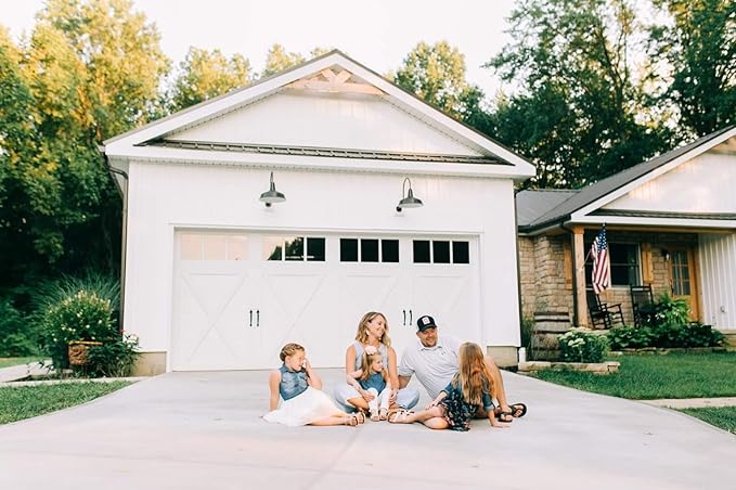 Steel Lighting Co. Gardena Barn Light | Outdoor Wall Mounted | 16" Dome | Upslope Gooseneck | Farmhouse Light Made in America | Galvanized Exterior/Galvanized Interior