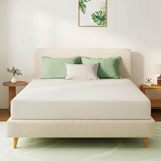 King Mattress 8 Inch Green Tea Memory Foam Mattress for Cool Sleep & Pressure Relief, Medium Feel Support,Fiberglass Free, Bed in a Box, Removable Washable Cover, CertiPUR-US Certified