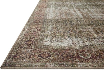 Loloi Amber Lewis Georgie Collection GER-07 Moss/Salmon 2'-6" x 12'-0", .19" Pile Height, Runner Rug