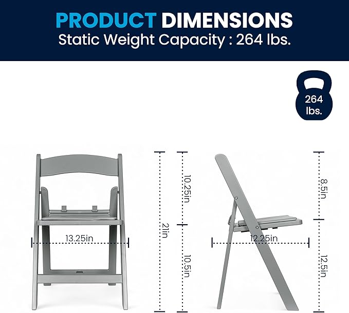 Flash Furniture Hercules Kids Gray Resin Folding Chair with Gray Vinyl Padded Seat