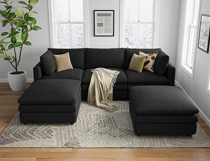 Txtin's Sectional Couches for Living Room U Shaped Cloud Couch with Ottoman Deep Plush 5 Seats Sofa Modern Sofa for Apartment