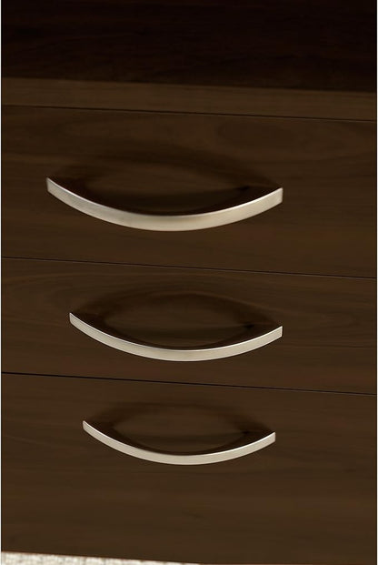 Bush Business Furniture Series C Elite 48W x 30D Desk Shell with 3 Drawer File in Mocha Cherry