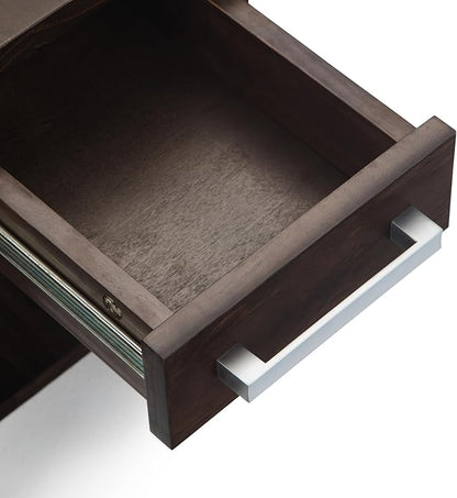 SIMPLIHOME Kitchener SOLID WOOD 14 inch Wide Rectangle Contemporary Narrow Side Table in Warm Walnut Brown for the Living Room and Bedroom