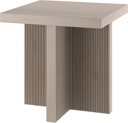 Henn&Hart 22" Wide Square Side Table in Alder White, for Home, Living Room, Bedroom, Entertainment Room, Office