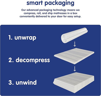 Vibe Gel Memory Foam Mattress, 12-Inch CertiPUR-US Certified Bed-in-a-Box, Full, White
