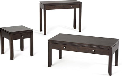 SIMPLIHOME Cosmopolitan SOLID WOOD 18 inch Wide Square Contemporary End Side Table in Mahogany Brown for the Living Room and Bedroom