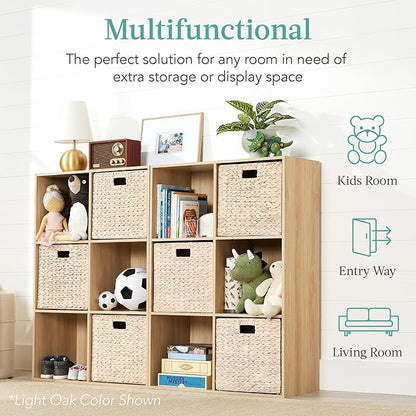Best Choice Products 6-Cube Storage Organizer, 13.5in Shelf Opening, Bookcase, Display Shelf, Customizable w/ 3 Removable Back Panels – Walnut