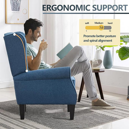 Accent Chair Set of 2, Modern Living Room Chairs with Wingback, Comfy Upholstered High Back Single Sofa for Bedroom, Mid-Century Reading Armchair Sillas para Sala
