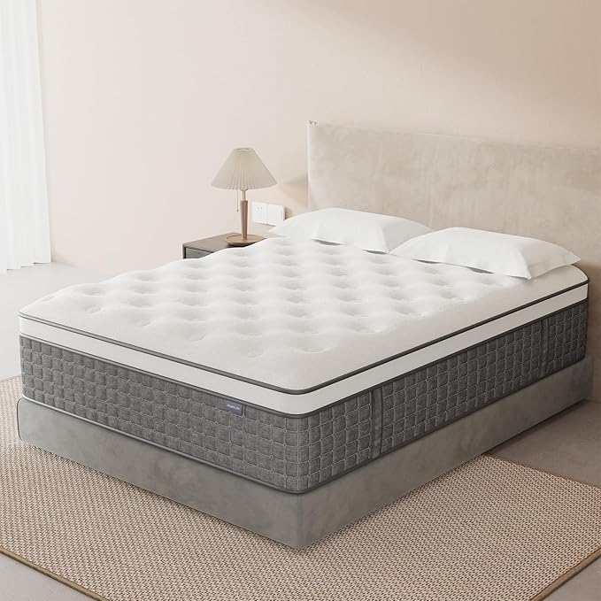 Mattress Full Size, Medium Firm 12 Inch Mattress with Extra Lumbar & Shoulder Support, Hybrid Mattresses with Gel Memory Foam Pain Relief - Fiberglass Free - No Odor - 365 Night Trial