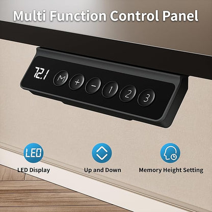 BIZUM 40x24 Inch Electric Standing Desk with Memory Presets, Quiet Motor Height Adjustable Stand Up Desk for Home Office & Gaming, Ergonomic Sit Stand Workstation，Walnut