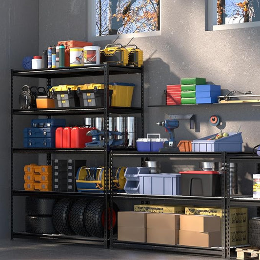 WORKPRO 4000LBS Heavy Duty Shelving, 48”W x 24”D x 72”H, 5-Tier Storage Shelves, Adjustable Metal Shelving, Garage Shelving for Basement, Warehouse, Workshop