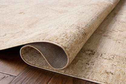 Loloi Chris Loves Julia Palma Collection PLM-06 Natural/Smoke 3'-6" x 5'-6" Fringe Accent Rug Vintage Style Boho Living Room Bedroom Carpet