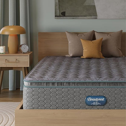 Beautyrest Prime Dream Medium Pillow Top 14.25" Mattress - Cal King - Durable Pocketed Coil, Support, Pressure Relief, Cooling, Motion Separation; 100 Night Sleep Trial and 10 Year Warranty