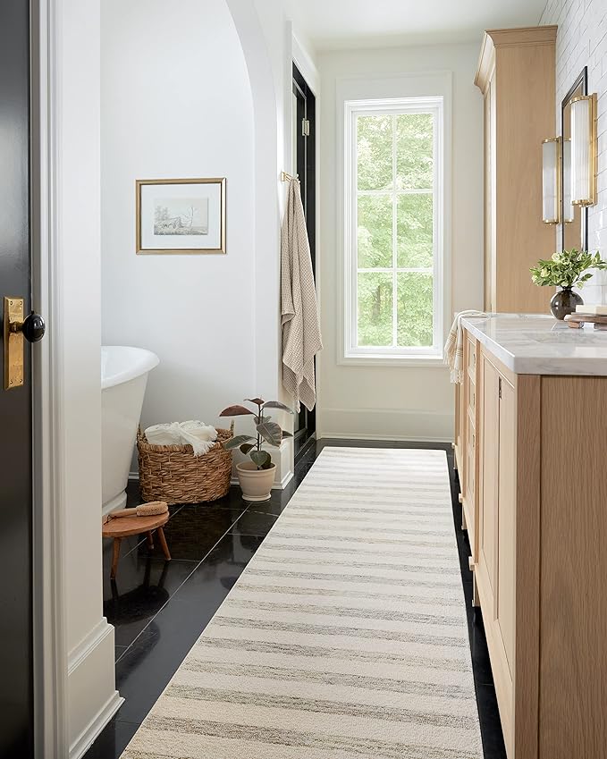 Loloi Chris Loves Julia Chris Collection CHR-05 Ivory/Slate 7'-9'' x 9'-9'', .50" Pile Height, Area Rug