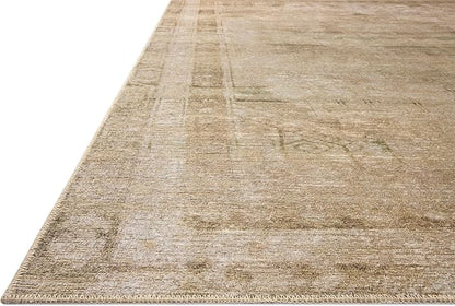 Loloi Amber Lewis Cambria Collection CBR-04 Natural/Jade 5'-0" x 7'-6" Area Rug Jute, Neutral, Vintage Style, Antique Tone, Living, Bedroom, Dining, Carpet