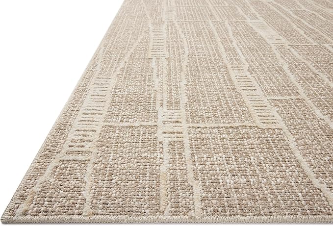 Loloi Amber Lewis Bexley Collection BEX-05 Mushroom/Natural 2'-7" x 8'-0" Runner Rug Neutral, Textured, Living, Bedroom, Dining, Carpet