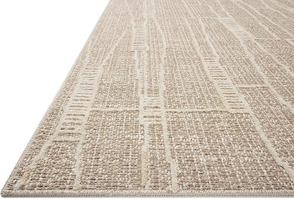 Loloi Amber Lewis Bexley Collection BEX-05 Mushroom/Natural 2'-7" x 12'-0" Runner Rug Neutral, Textured, Living, Bedroom, Dining, Carpet