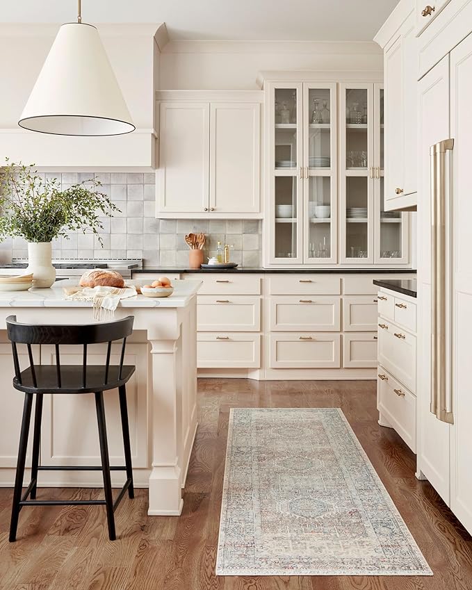 Loloi Chris Loves Julia Jules Collection JUL-07 Natural/Ocean 2'-3'' x 3'-9'', .13" Pile Height, Accent Rug
