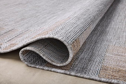 Loloi Amber Lewis Topanga Collection TOP-08 Silver/Natural 9'-2" x 12'-0" Indoor/Outdoor Area Rug