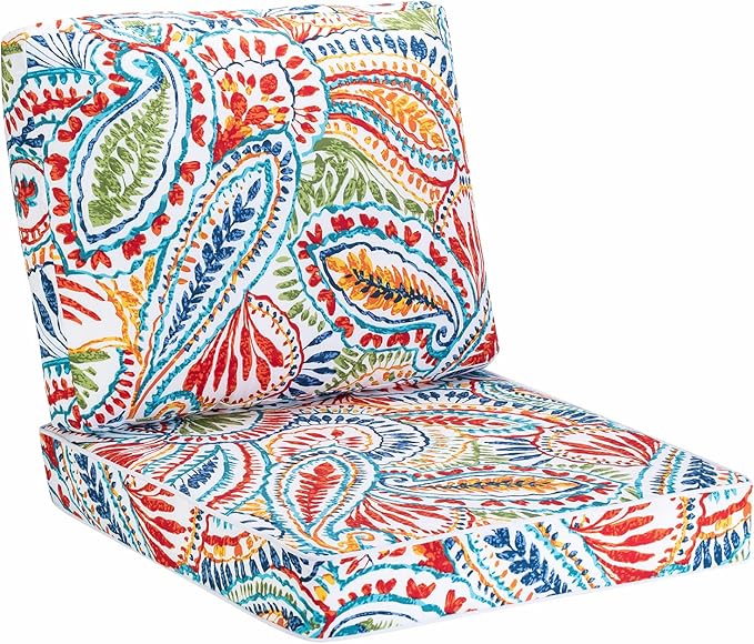 JMGBird Outdoor Cushion Tufted Pillow, Deep Seat Outdoor Chair Cushion Set 22"x22" Patio Cushions for Outdoor Furniture