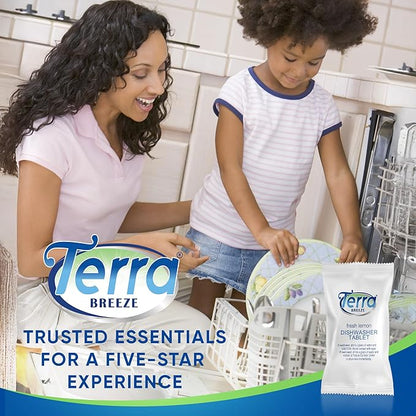 Individually Wrapped Dishwasher Tablets | Dishwasher Detergent | Dish Soap Pods | Fresh Lemon Scent | Deep Clean for Dishes | 200 Count Bulk for Vacation Rentals and Extended Stay Hotels