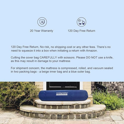 10 Inch Full Size Latex Mattress in a Box, Hybrid Natural Organic Mattress Medium Firm Feel Memory Foam and Individual Pocket Springs, CertiPUR-US, 120-Night Free Trial, 20-Year Warranty