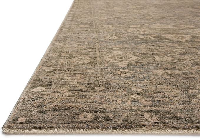 Loloi Magnolia Home by Joanna Gaines Junie Collection JUE-06 Lagoon/Natural 9'-6" x 9'-6", .38" Pile Height, Round Area Rug