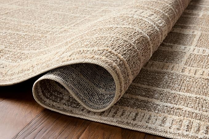 Loloi Amber Lewis Bexley Collection BEX-05 Mushroom/Natural 5'-0" x 7'-6" Area Rug Neutral, Textured, Living, Bedroom, Dining, Carpet