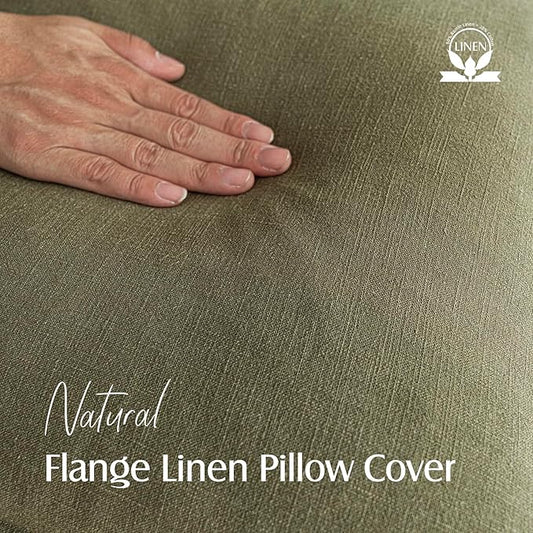 Foindtower Pack of 2, Decorative Linen Soild Throw Pillow Covers Soft Accent Cushion Case Boho Farmhouse Pillowcase for Chair Couch Sofa Bedroom Living Room Home Decor 20 x 20 Inch Olive Green